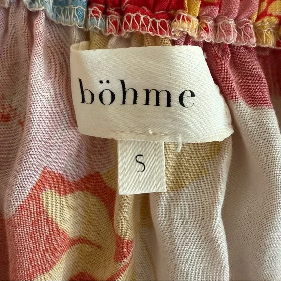 Bohme Floral Smocked Waist Boho Maxi Dress | V-Neck Romantic Print - Picture 10 of 11